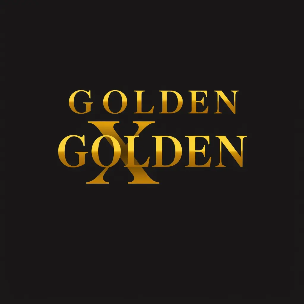 شعار جميل كلاسيكية بخط عريض بالون الذهبي بأسم GOLDEN XG