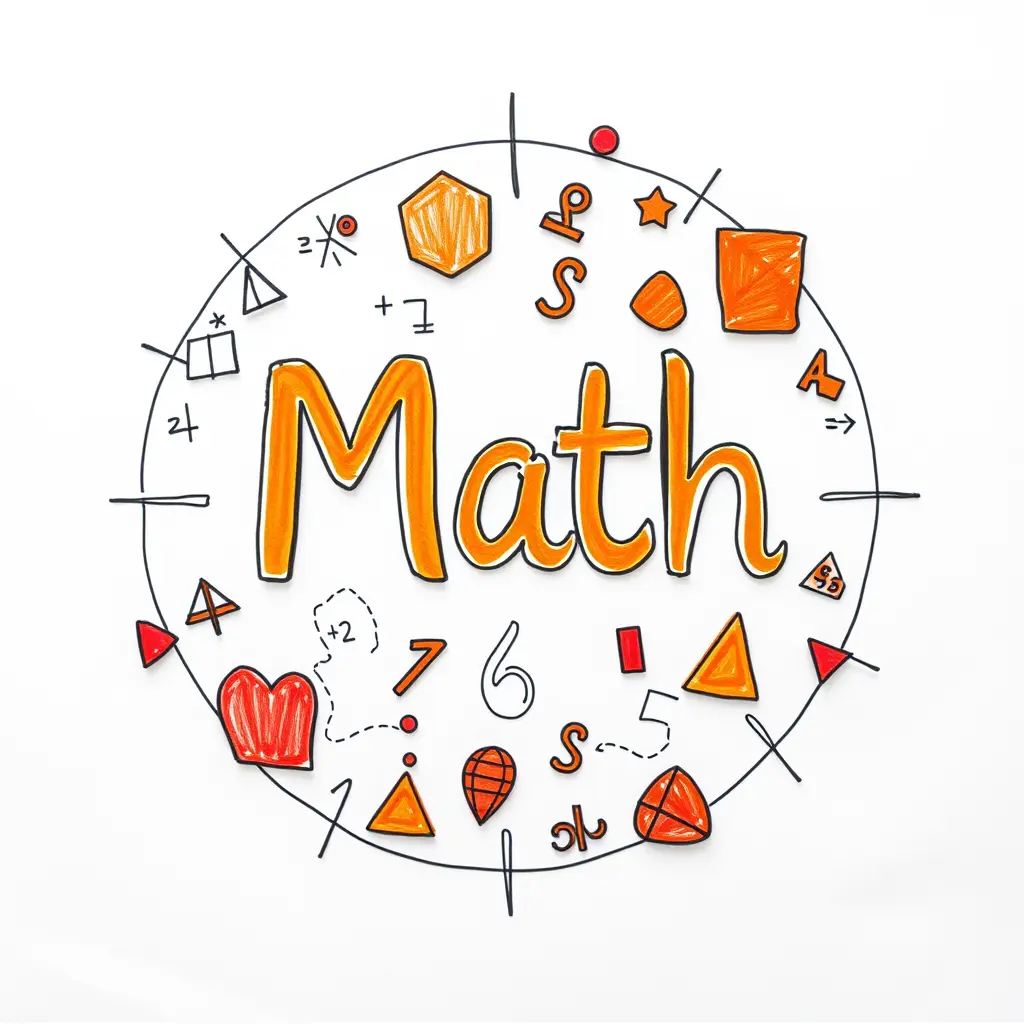 اعملي صوره عن ماده الرياضيات بس تكون كريتيف ومكتوب في النص Math وارسم حواليها أشكال بس بطريقه حلوه مش موجوده في اي حته دي مش كريتيف عايزاها حلوه