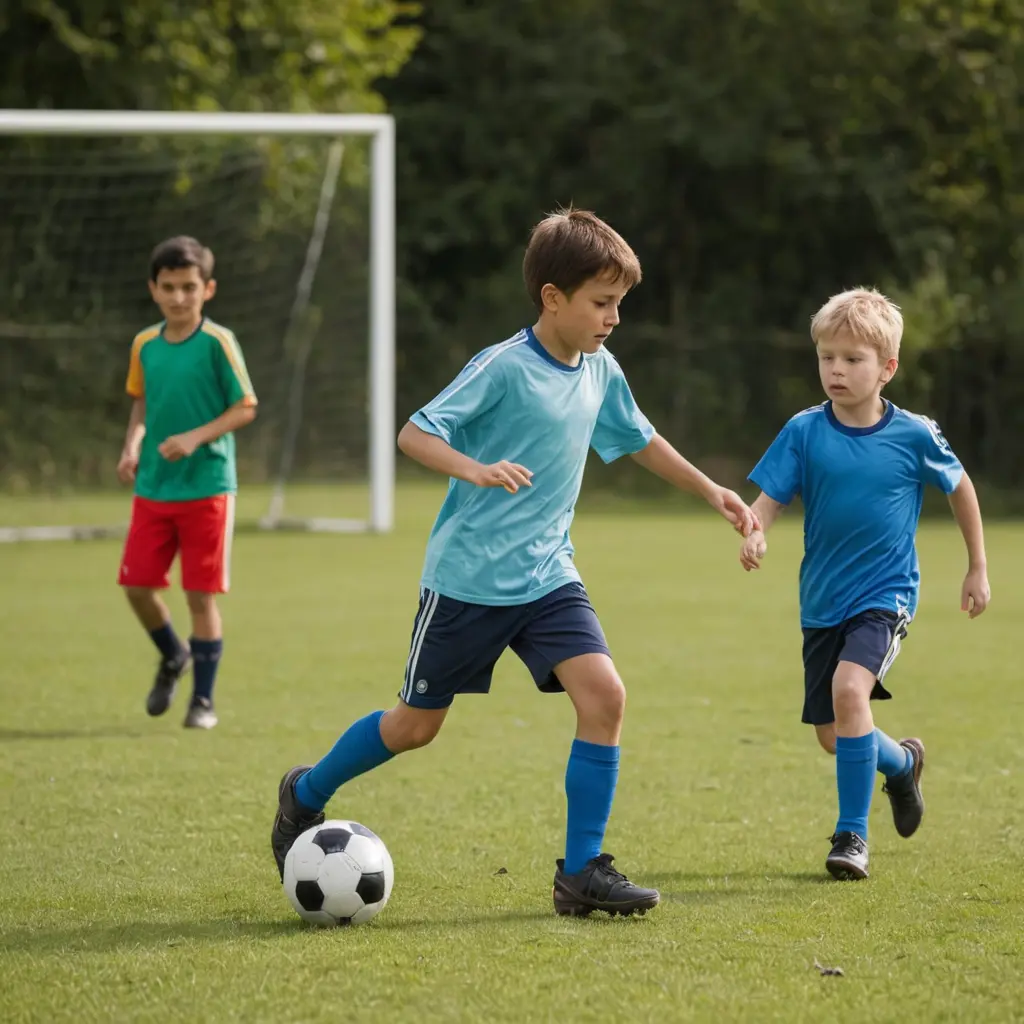 أطفال يلعبون كرة القدم