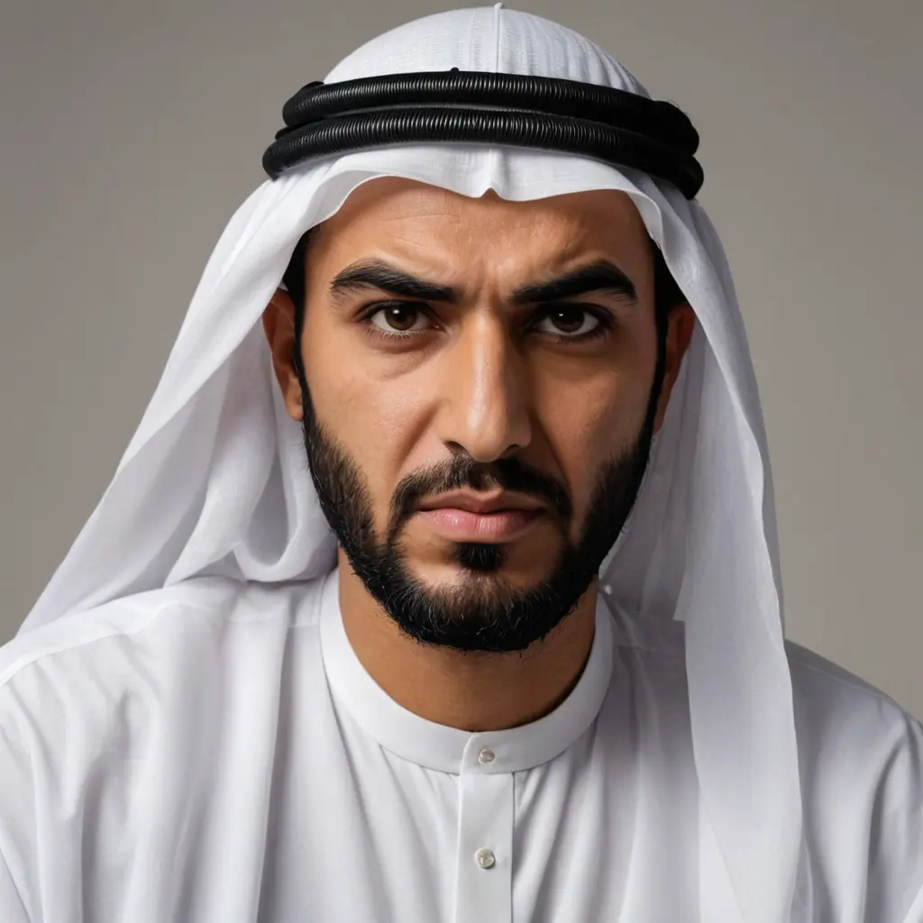 ارسم صورة رجل عربى معصب