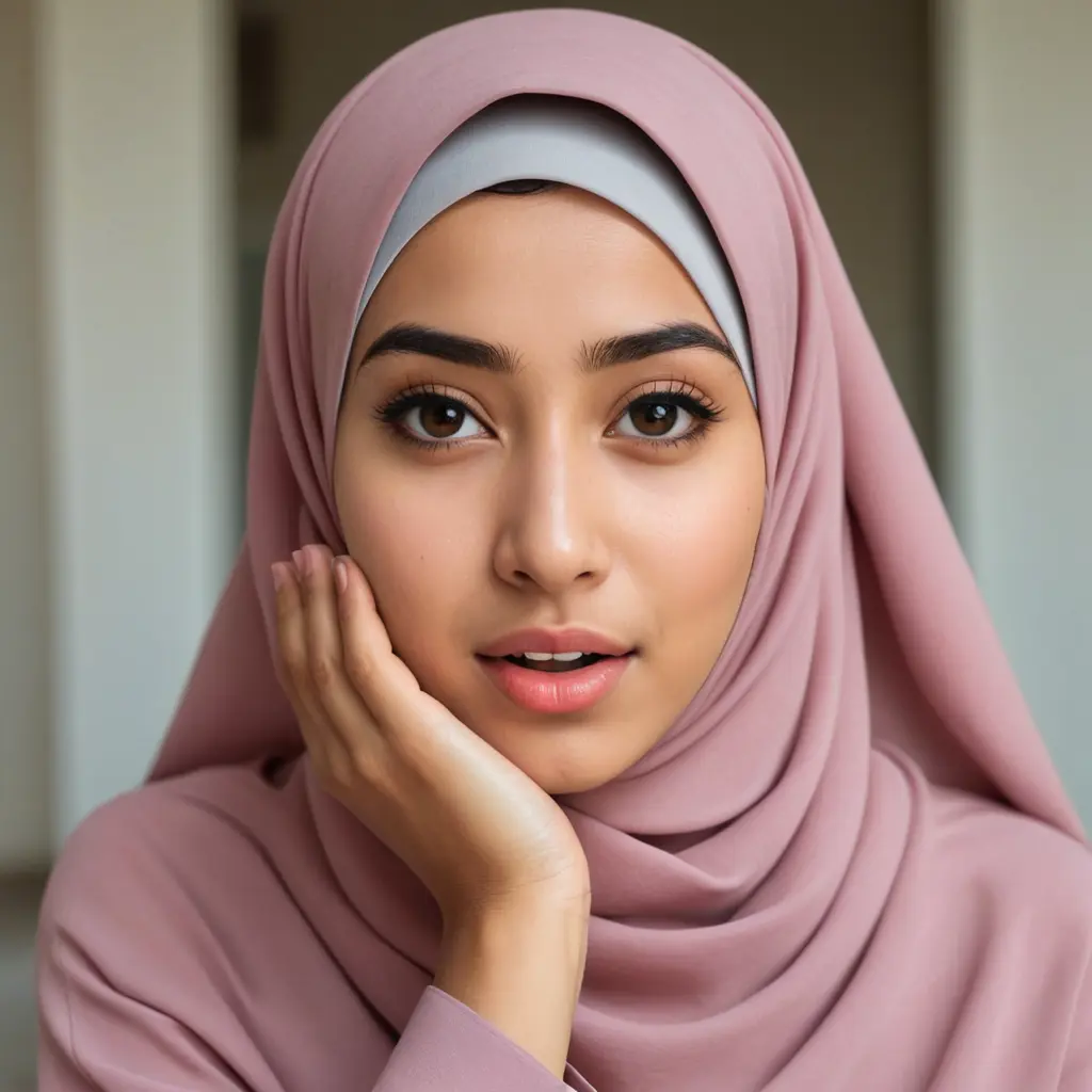 Hijab girl making ahegao face