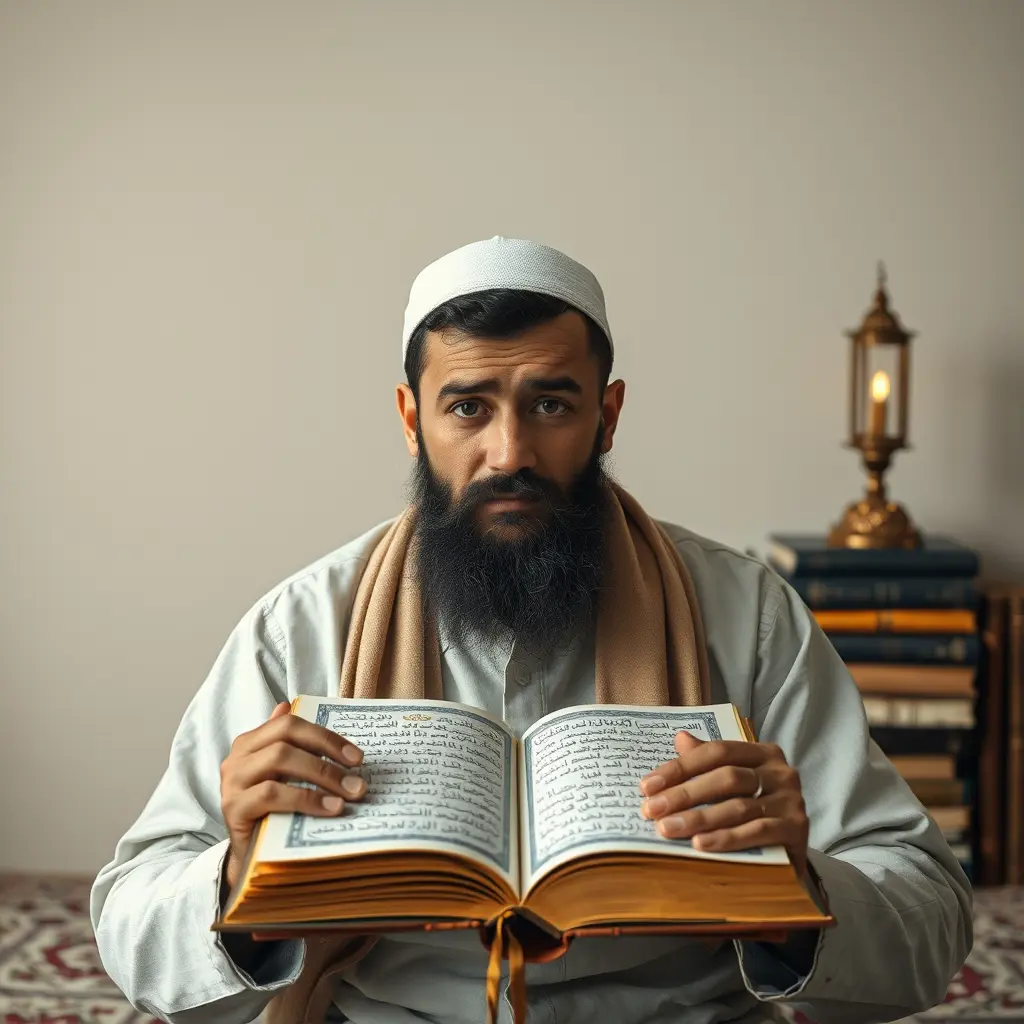 رجل حائر بين القران و كتب عادية