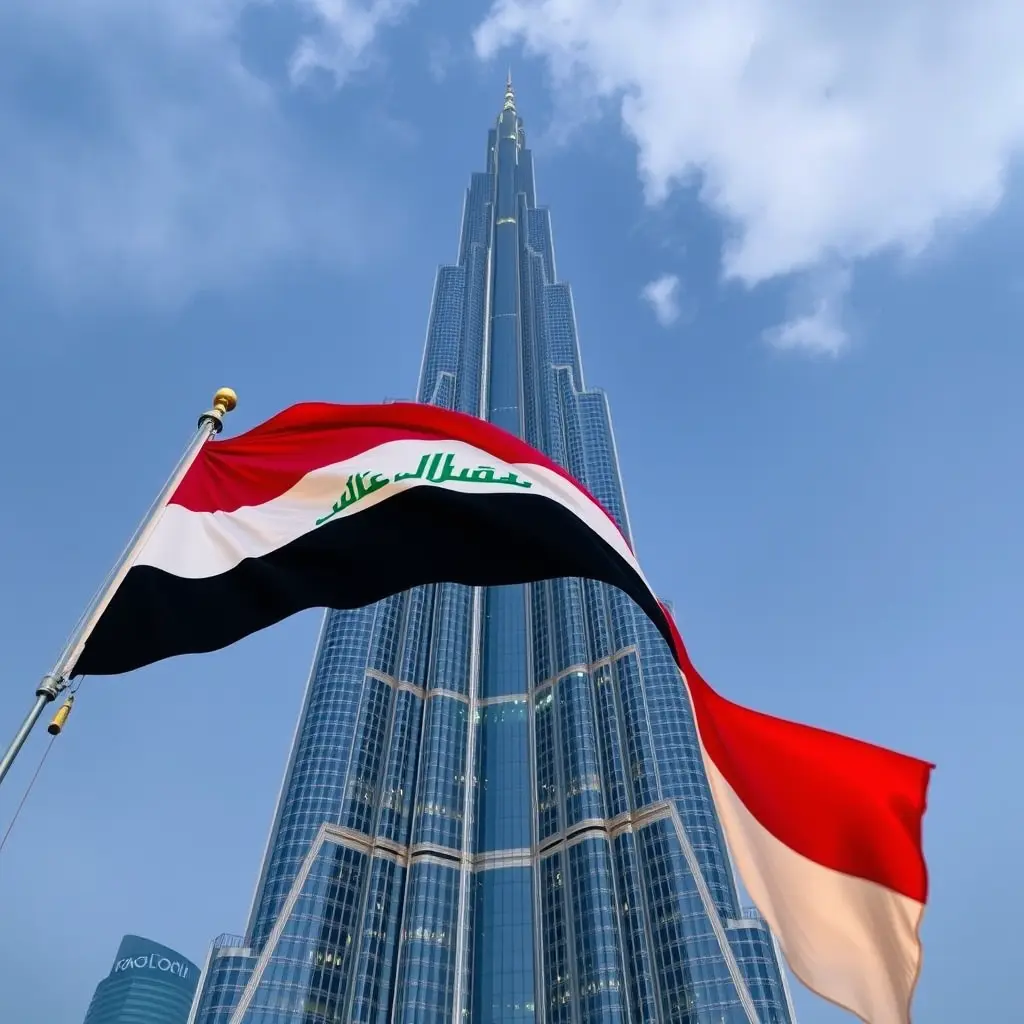 علم العراق في برج خليفة