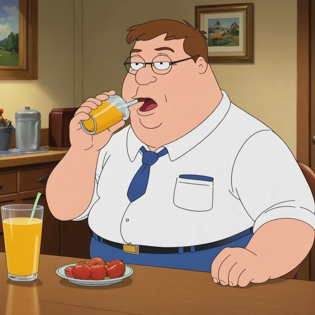 Peter griffin drinking juice