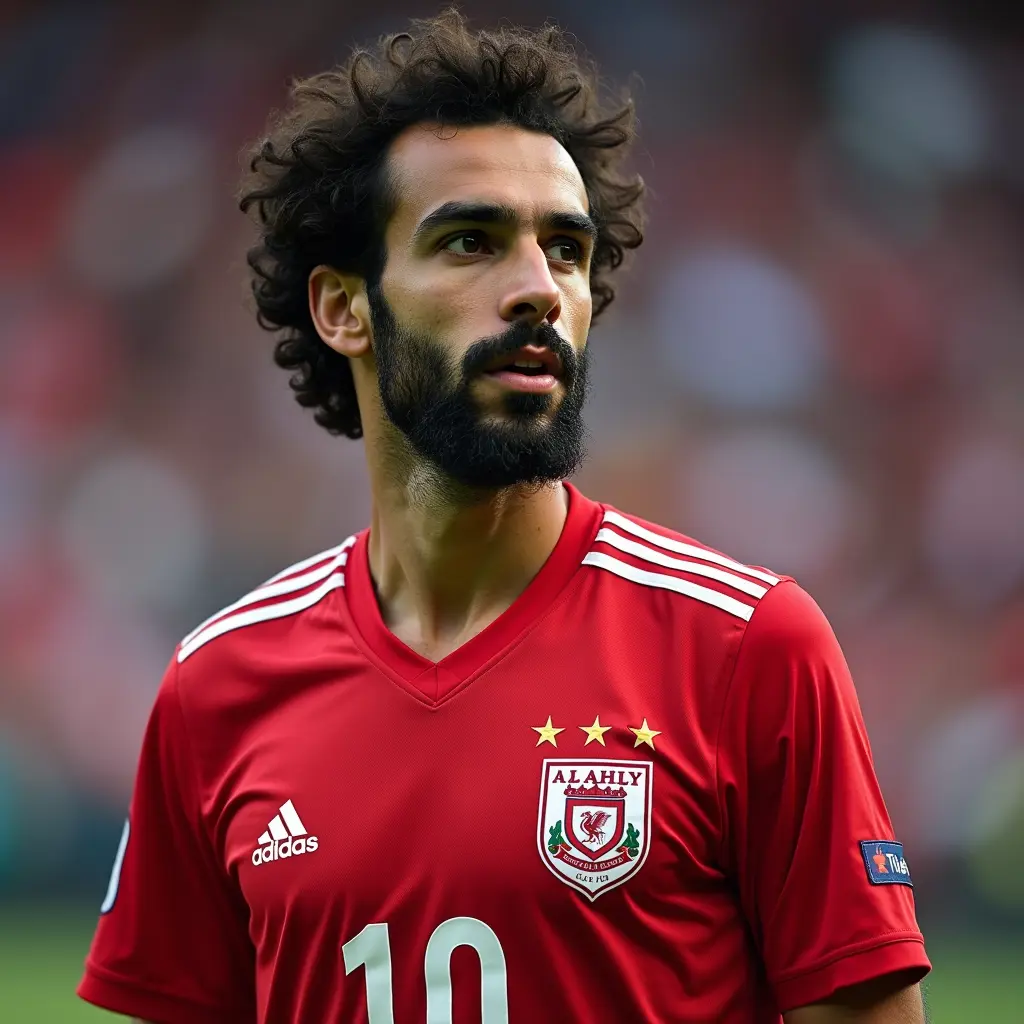 صورة لمحمد صلاح بتيشيرت النادي الاهلي