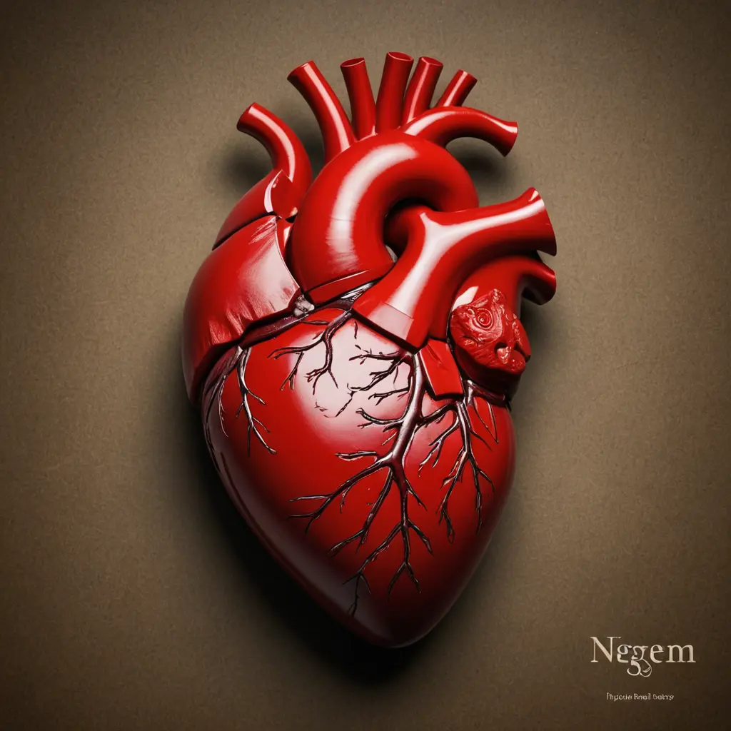 صورة قلب انسان احمر محفور عليه اسم Negm