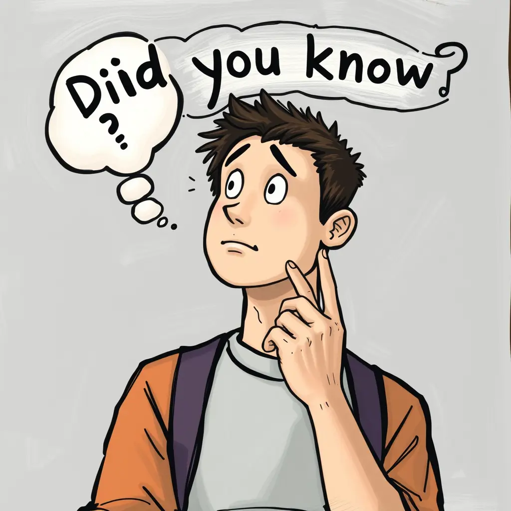 صورة شخص يفكر في شيئ و يقول Did you know?