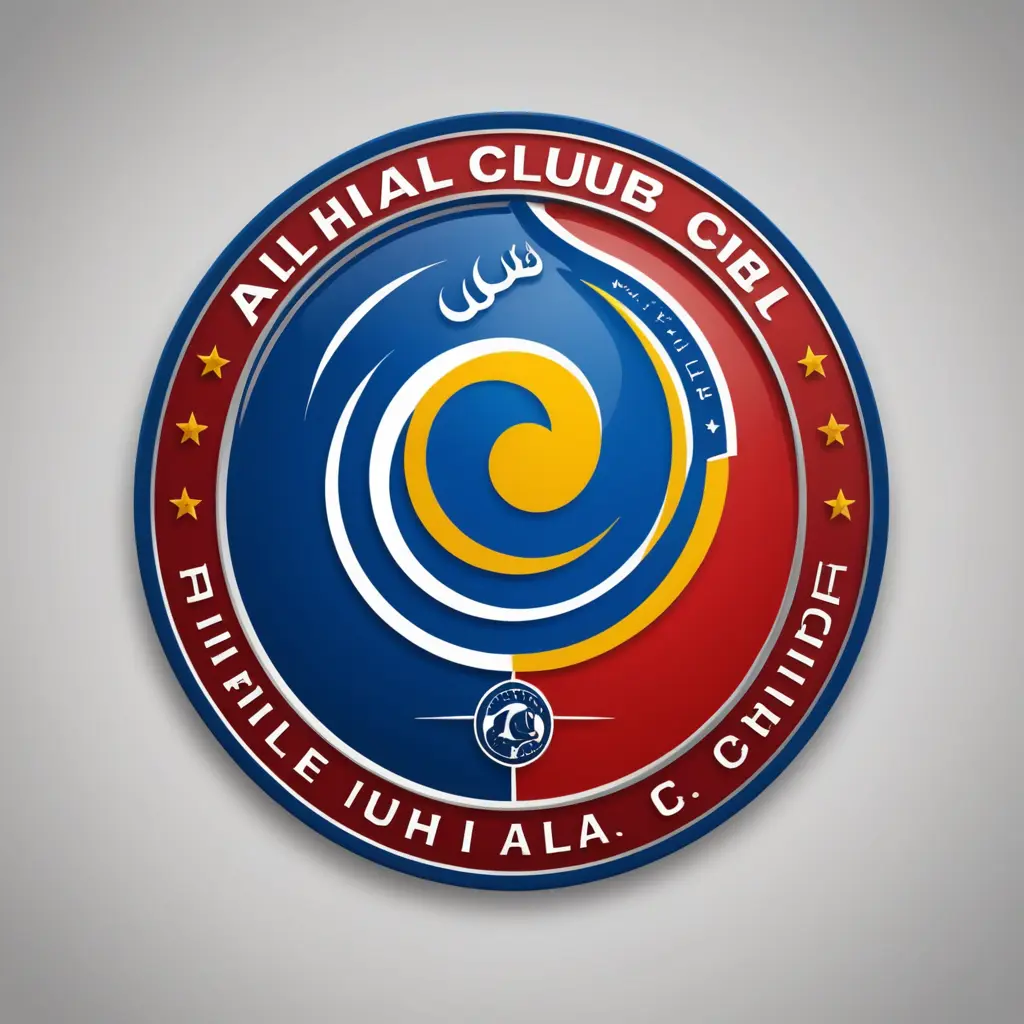 تصميم شعار نادي الهلال الون احمر ازرق اصفر