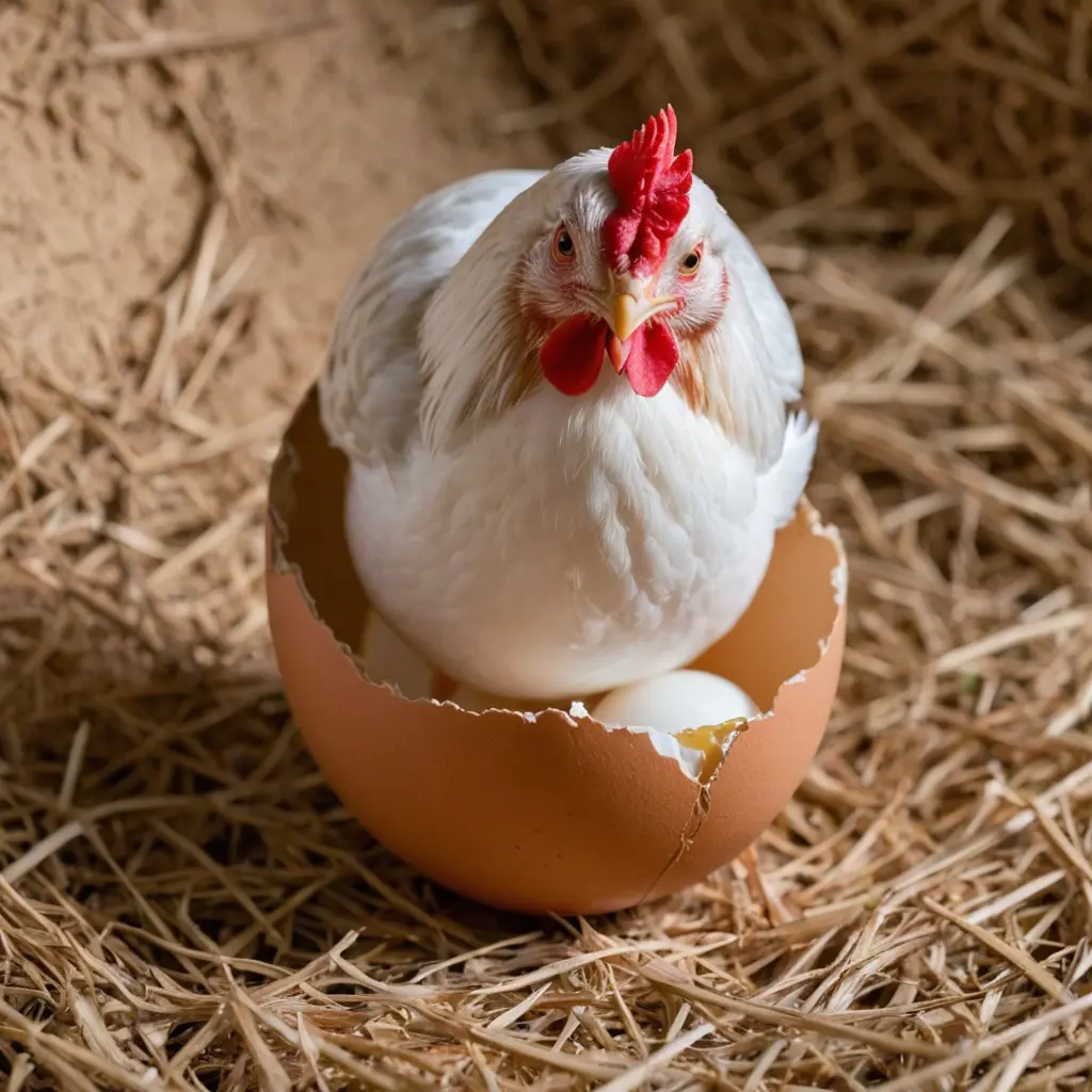 دجاجة تبيض بيضة داخل بيضة