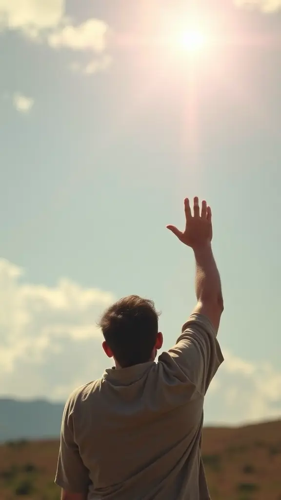 رجل يدعو والله وينجيه ويرفع يده ويخفض بصره إلى الأرض ويرفعها إلى السماء