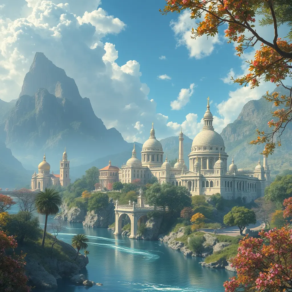 قصور الجنه وتحتها الانهار